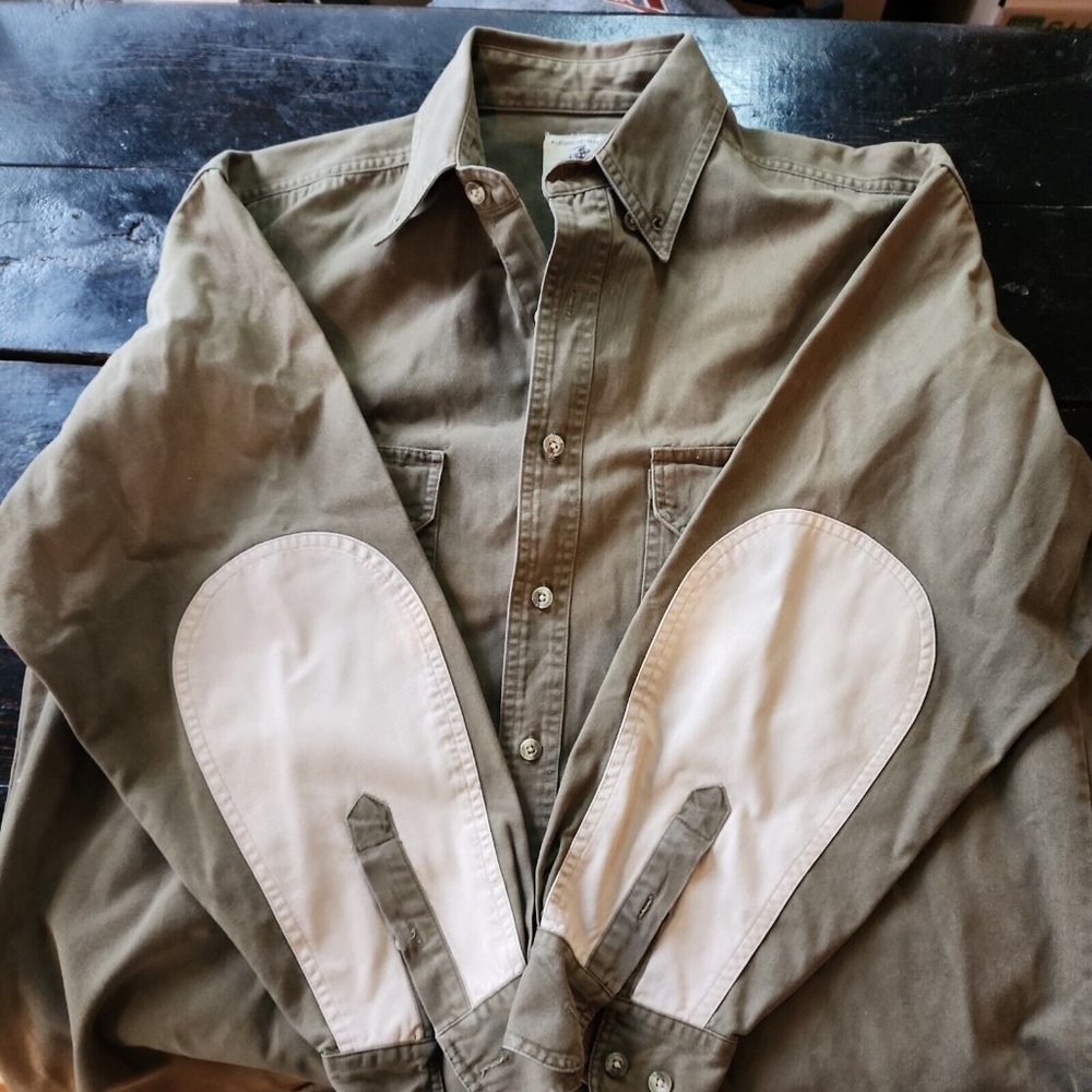 MEN'S LARGE 100% COTTON HUNTING OUTDOOR WINCHESTER LONG SLEEVE BUTTON ARM PATCH